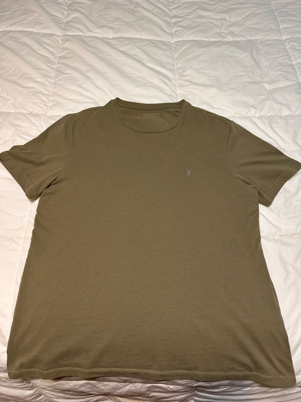 All Saints Men’s Olive Green Crew Neck Tee